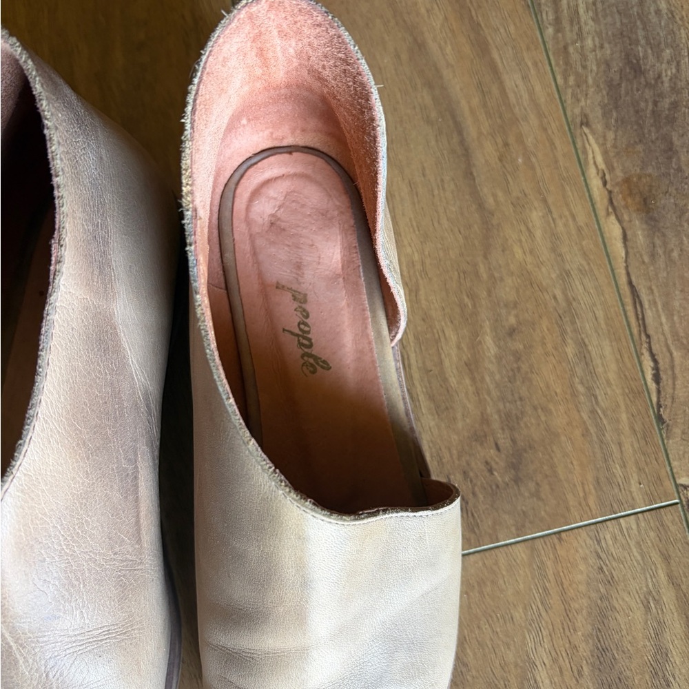 Free People Beige Leather D'Orsay Flats - Picture 3 of 5